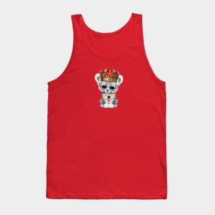 Cute Royal White Tiger Wearing Crown Tank Top